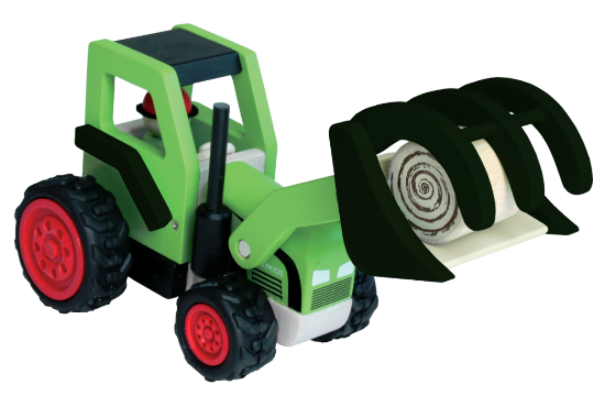 Bild von Traktor mit Heuballen-Auflader
