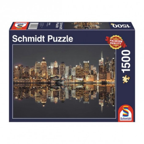 Bild von New York Skyline bei Nacht 1500 Teile