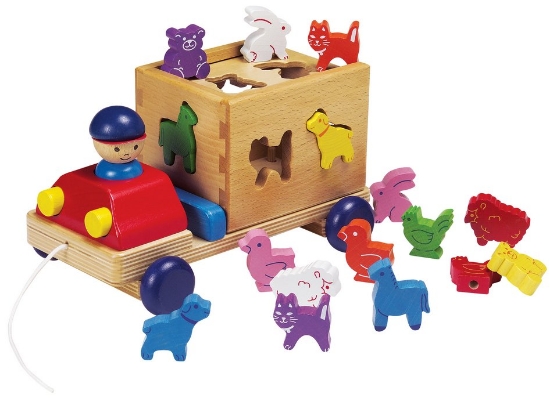 Bild von Lastwagen mit Tieren - Sortierspiel