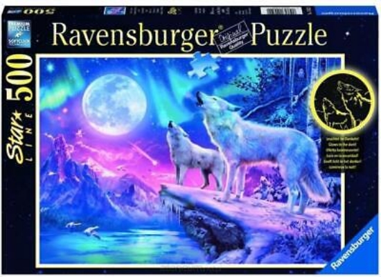 Bild von Wolf im Nordlicht 500 Teile