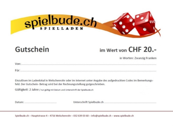 Bild von Spielbude Gutschein 20.-