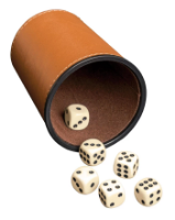 Bild von Würfelbecher inkl. 6 Würfel - Kunstleder - braun